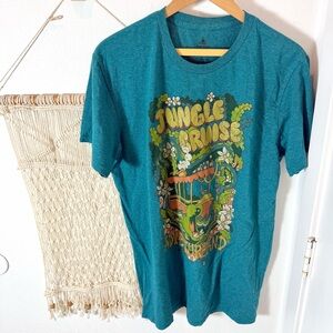 Disneyland Disney Adventureland Skipper Jungle Cruise Teal Graphic T-Shirt XL
